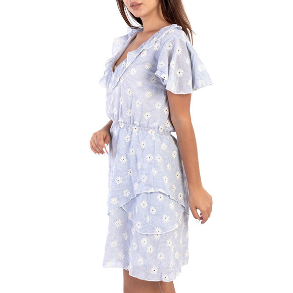 ELMAS PHIL CORNFLOWER BLUE, WHITE DRESS | WOMENS SIZE S - Picture 4 of 5